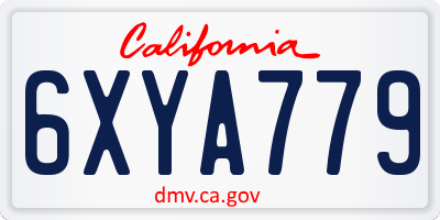 CA license plate 6XYA779
