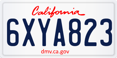 CA license plate 6XYA823