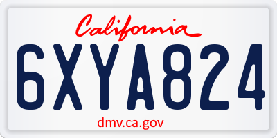 CA license plate 6XYA824