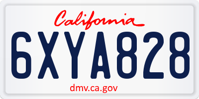 CA license plate 6XYA828