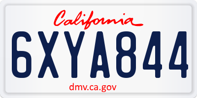 CA license plate 6XYA844