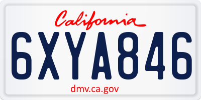 CA license plate 6XYA846