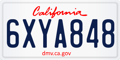 CA license plate 6XYA848