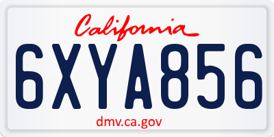 CA license plate 6XYA856