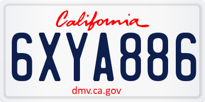 CA license plate 6XYA886