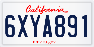 CA license plate 6XYA891