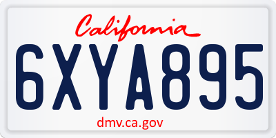 CA license plate 6XYA895