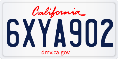 CA license plate 6XYA902