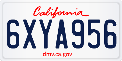 CA license plate 6XYA956