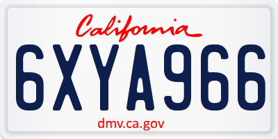 CA license plate 6XYA966