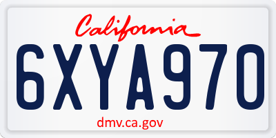 CA license plate 6XYA970