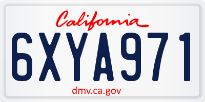 CA license plate 6XYA971