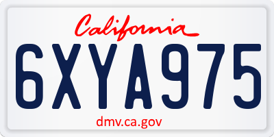 CA license plate 6XYA975