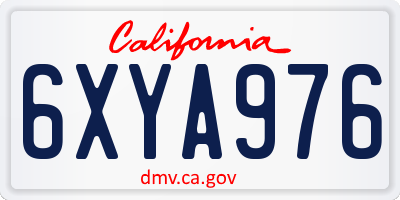 CA license plate 6XYA976