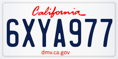 CA license plate 6XYA977
