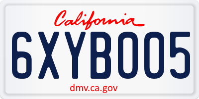 CA license plate 6XYB005