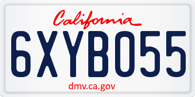 CA license plate 6XYB055
