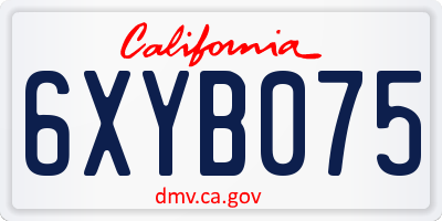 CA license plate 6XYB075