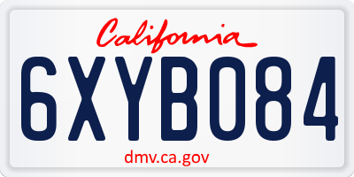 CA license plate 6XYB084