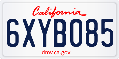 CA license plate 6XYB085