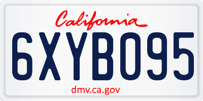 CA license plate 6XYB095