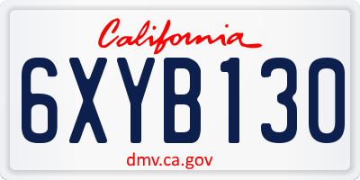 CA license plate 6XYB130