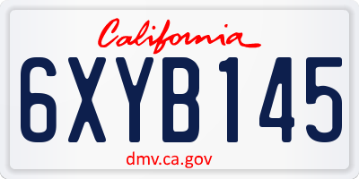 CA license plate 6XYB145