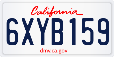 CA license plate 6XYB159