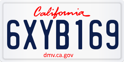CA license plate 6XYB169