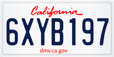 CA license plate 6XYB197