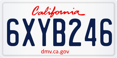 CA license plate 6XYB246