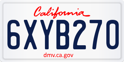 CA license plate 6XYB270