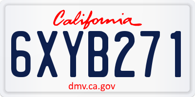 CA license plate 6XYB271