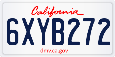 CA license plate 6XYB272