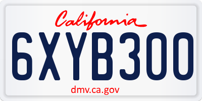 CA license plate 6XYB300
