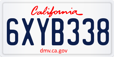 CA license plate 6XYB338