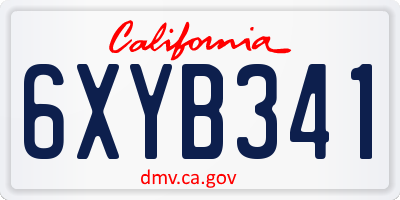 CA license plate 6XYB341
