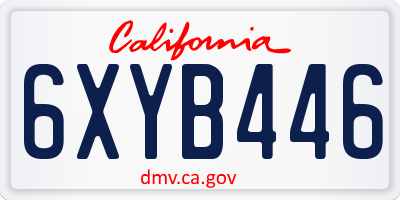 CA license plate 6XYB446