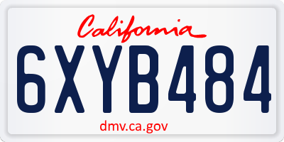 CA license plate 6XYB484