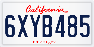 CA license plate 6XYB485