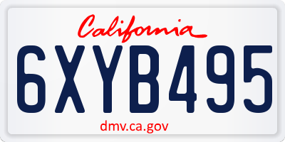 CA license plate 6XYB495