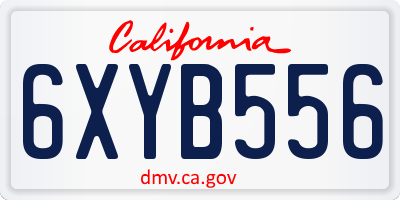 CA license plate 6XYB556