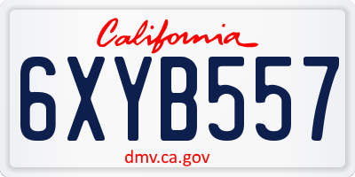 CA license plate 6XYB557