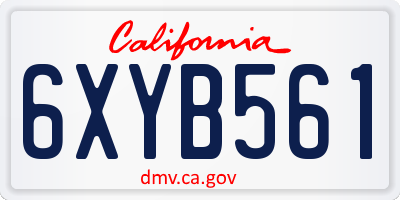 CA license plate 6XYB561