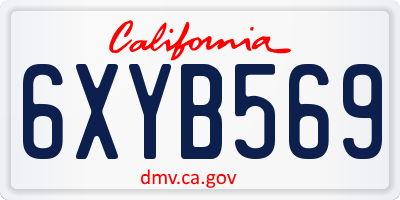 CA license plate 6XYB569
