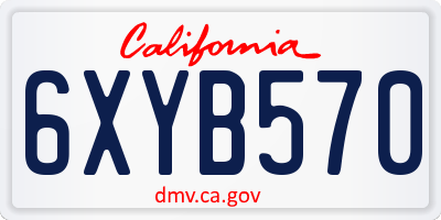 CA license plate 6XYB570