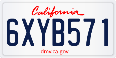 CA license plate 6XYB571