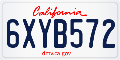 CA license plate 6XYB572