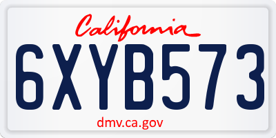 CA license plate 6XYB573