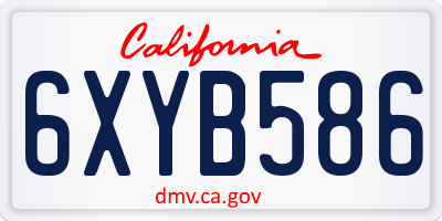 CA license plate 6XYB586